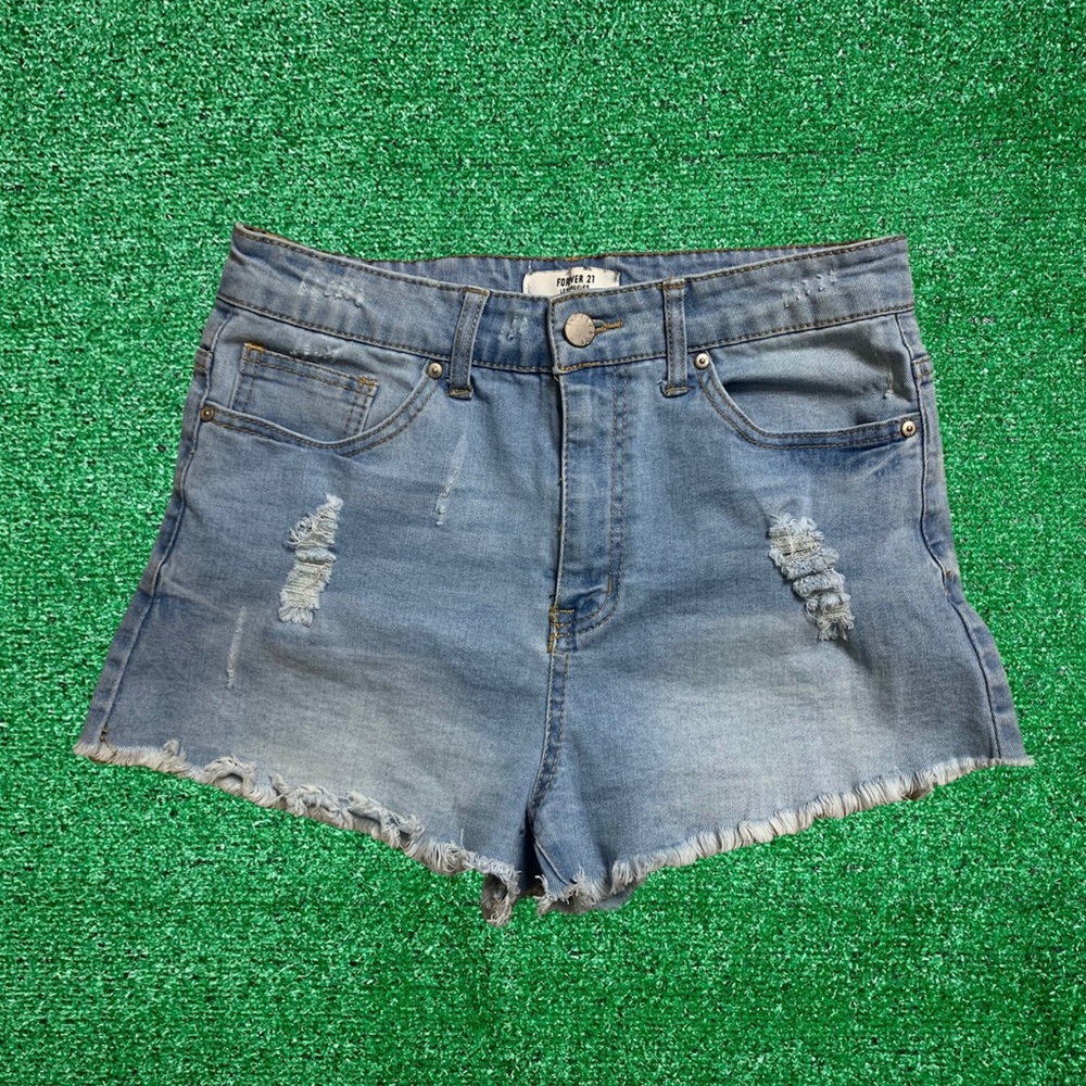 Forever 21 High Waisted Shorts Distressed